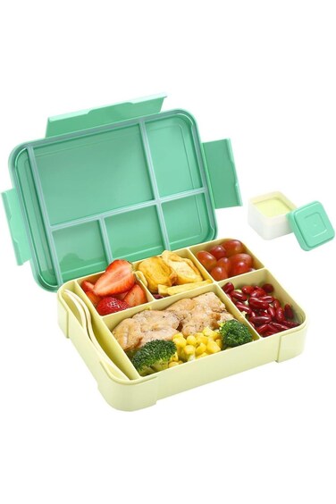 XLOT international Lunch Box - 4/6 Compartments Ideal Portion Size Leak-Proof, Toddler-Friendly Lun