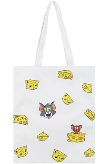 حقيبة تسوق من سلسلة توم وجيري - بيضاء