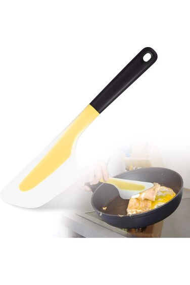 Patelai Omelette Spatula Kitchen Omelet Turner Silicone Non-stick Omelette Scraper Silicone Pigment