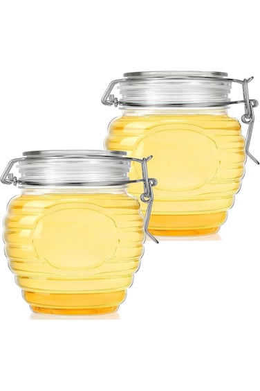 Honey Jar with Airtight Lid My Honey Containers Plastic Clear Honey Dispenser Sealed Honey Bottles