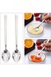 lixulluo 2 Pcs Small Slotted Spoons Stainless Steel Serving Spoon Caviar Spoons Kitchen Gadget for