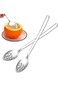 lixulluo 2 Pcs Small Slotted Spoons Stainless Steel Serving Spoon Caviar Spoons Kitchen Gadget for
