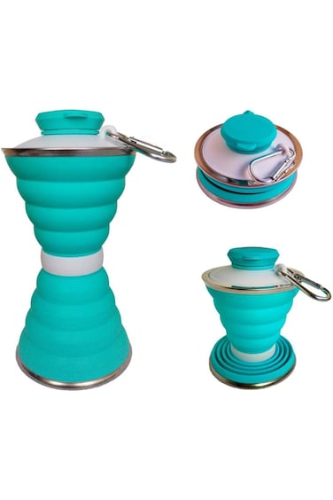 SYOSI Collapsible Water Bottles for Travel 500ml, , Foldable Sports Small Silicone Reusable Portabl