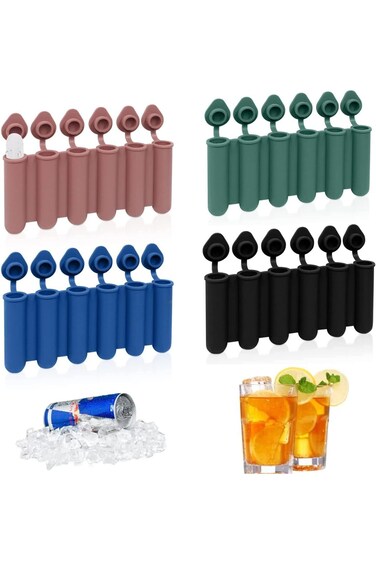 SYOSI Mini Ice Cube Stick Tray with Lid, Silicone Ice Tube Making Trays, Ice Cube Molds for Sports