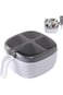 Tazweeq Seasoning Box, Spice Container with Lid and Spoon, 4 Compartment Spice Pots with Handle, ki