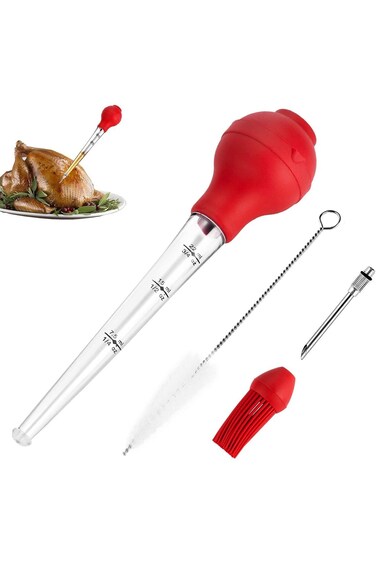 NALACAL Turkey Baster with Barbecue Basting Brush, Baster Syringe for Home Baking and Roaster Turke