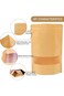 50pcs Sealable Bags, 5.9&times;8.6 Inches Stand Up Bags Kraft Bags with Window, Brown Resealable Food Bag