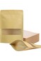 50pcs Sealable Bags, 5.9&times;8.6 Inches Stand Up Bags Kraft Bags with Window, Brown Resealable Food Bag
