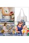 KASTWAVE Canvas Tote Bags, with Inner Pocket Reusable Grocery Bags Bulk Reusable Shopping Bags Larg