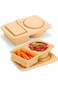 1Pack Silicone Reusable Snack Containers with Lids, Double Compartment Snackle Box Containers, Sala
