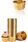 Sweet seven Elegant Gold Cupcake Liners - 50pcs Disposable Foil Muffin Cups for Baking - Premium Al