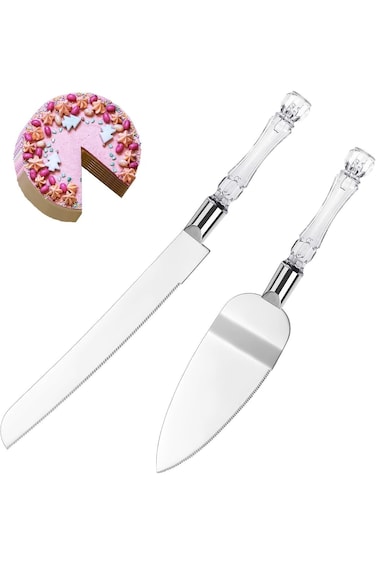 Cake Knife and Server Set, 2 Pcs Stainless steel Cake and Pie Server Knife and Spatula Cake Cutting