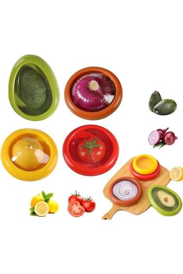 صندوق تخزين الفاكهة والخضراوات المقاوم للأكسدة من جوديرن، 4 قطع، مصنوع من السيليكون