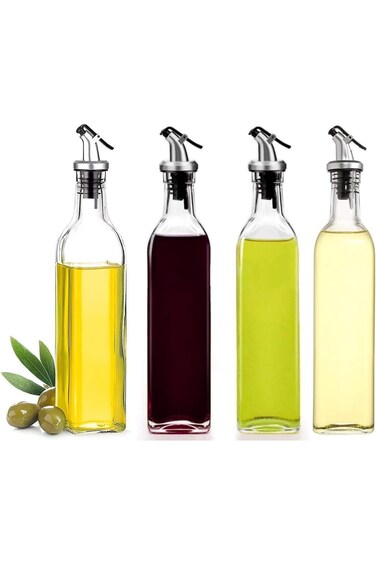 RCCO 4PCS Olive Oil Dispenser Bottle, Oil Dispenser Bottle for Kitchen, Cooking Oil and Vinegar Dis