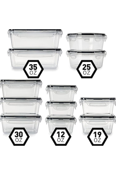 12pcs, Food Storage Container With Airtight Lid, Refrigerator Refrigerated Fresh-Keeping Box With L