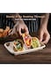 Excefore 24 Pcs Disposable Taco Holders Set, Biodegradable Paper Taco Plates with Dividers, Each Ho