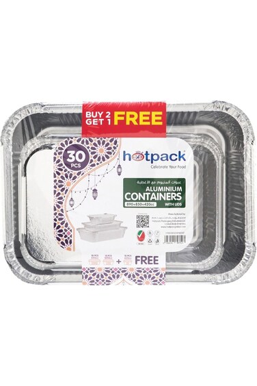 Hotpack Disposable Combo Pack - Food Storage, Food Packaging Aluminium Food Storage Container 1850c