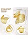 SZYYQ 12 Pieces Gold Napkin Rings Leaf Shape Napkin Rings Metal Napkin Holders for Cloth Napkins Go
