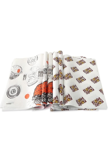 ورق شمع مقاوم للدهون، ٢٠٠ ورقة، مقاس ١١ × ١٢ بوصة - تغليف الخبز وبطانات سلة الطعام