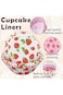 Azonee Cupcake Liners 400Pcs, Strawberry Cupcake Liners for Baking Strawberry Cupcake Cups, Cake Cu