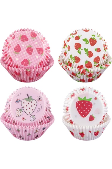 Azonee Cupcake Liners 400Pcs, Strawberry Cupcake Liners for Baking Strawberry Cupcake Cups, Cake Cu