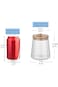Tazweeq Small Glass Coffee Nuts Canister, Clear Airtight Storage Jar with Bamboo Lid, Food Storage