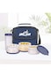 MILTON New Meal Combi Lunch Box, 3 Containers, 280 ml Each and 1 Tumbler, 400 ml, Blue   Food Grade