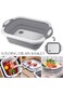 ALMEKAQUZ Collapsible Cutting Board, Chopping Board with Knife Kitchen Foldable Camping Dishes Sink