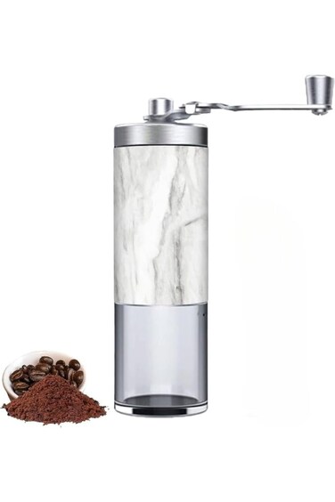 Doppio Manual Coffee Grinder, Coffee Bean Grinder with Adjustable Settings, Stainless Steel Hand Co