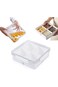 HOOKOR Square Plastic Divided Serving Tray with Lid, Removable Divided Platter Food Storage Contain