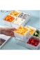 HOOKOR Square Plastic Divided Serving Tray with Lid, Removable Divided Platter Food Storage Contain