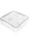HOOKOR Square Plastic Divided Serving Tray with Lid, Removable Divided Platter Food Storage Contain