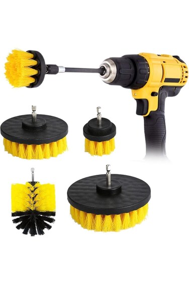 فرشاة مثقاب كهربائية من juingio، 4 قطع، فرشاة دوارة 2 بوصة / 3.5 بوصة / 4 بوصة / 5 بوصة، فرشاة تنظيف بشعيرات