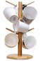 pyebe Bamboo Mug Holder Tree, 2 Pack Bamboo Mug Rack with 6 Hooks - Coffee Mug Holder Tree, Coffee