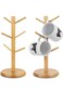 pyebe Bamboo Mug Holder Tree, 2 Pack Bamboo Mug Rack with 6 Hooks - Coffee Mug Holder Tree, Coffee