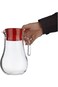 Portal AE Glass Pitcher with Red Lid &ndash; Clear Jug with Handle for Hot &amp; Cold Beverages