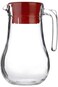 Portal AE Glass Pitcher with Red Lid &ndash; Clear Jug with Handle for Hot &amp; Cold Beverages