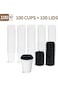 AICHEF 100 Pack 12 oz Disposable Paper Coffee Cups with Lids, Insulated Double Wall 12 oz Paper Hot