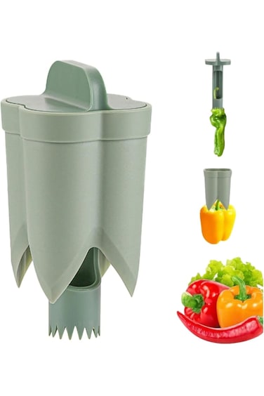 أداة إزالة بذور الفلفل، أداة إزالة بذور الفلفل الحلو 2 في 1، أداة سريعة لإزالة بذور الفاكهة والخضروات،