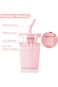 NALACAL Purple Glass Tumbler with Straw and Lid, Glass Water Bottles with Silicone Sleeve, Reusable
