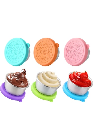 Sagreeny 6PCS Salad Dressing Container To Go, Small Condiment Containers Sauce Containers with Leak