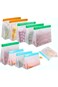 Food-Grade Transparent PEVA Reusable Storage Bags - Waterproof Set for Kitchen, Travel (2 Gallon +