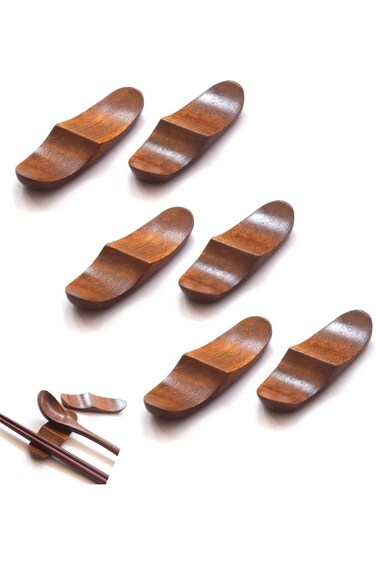 Wooden Spoon Chopstick Rest Set, Sushi Chopsticks Holder, Table Fork Holder, Simple Wooden Chopstic