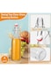 (3 Pack) Glass Water Bottle with Flip Lid   Plain Clear Glass Bottles, Leak Proof Bottle for Storin