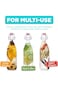 (3 Pack) Glass Water Bottle with Flip Lid   Plain Clear Glass Bottles, Leak Proof Bottle for Storin