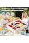 8 CompartmentsDivided Serving Tray with Lid and Handle, Portable Snack Containers