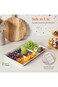 Lifewit Divided Serving Tray, Plastic, 4 Pieces White, Reusable Trays for Food, Tea/Drinks/Snacks T
