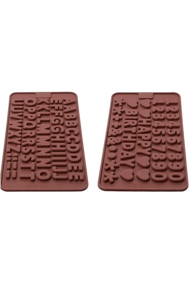 KASTWAVE Happy Birthday Silicone Chocolate Moulds - 2pcs Letter &amp; Number Set for Cake Decorations