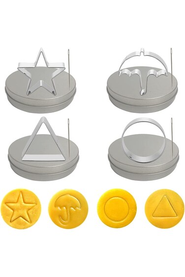 12Pcs/Set Game Candy,Cookie Candy Mold And Storage Tin Can Cookies Board