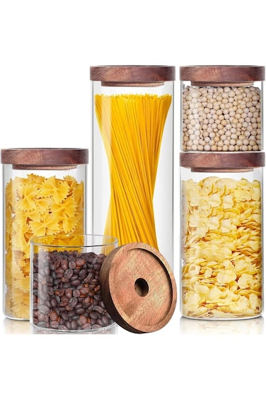 Wantoty Glass Storage Jar - Glass Food Storage Jars Containers, Glass Jars with Airtight Lids, Glas